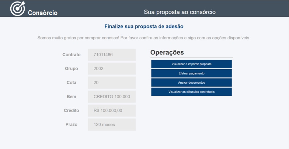 Diversas formas de pagamento da parcela inicial