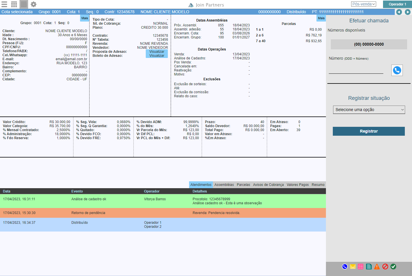 Análise de cadastro